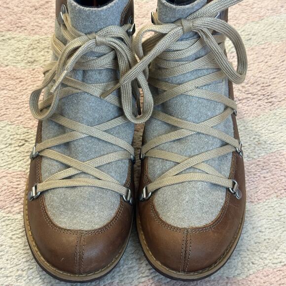 Merrell Brown Taupe Shiloh II Warm Lace-Up Ankle Boot Leather Wool Heritage Hike - Picture 2 of 10
